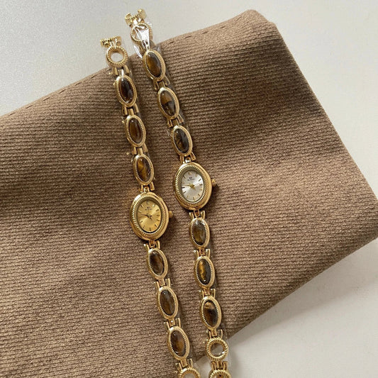 Elegant Jade Quartz Bracelet Watch